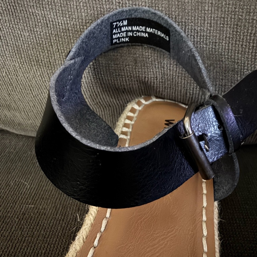 Women’s Black Espadrille Platform Sandals with Ankle Strap - whitemt. - Picture 2 of 6